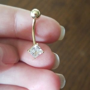 Gold belly button ring